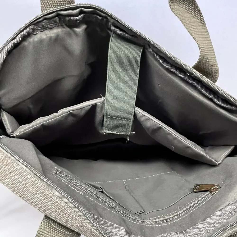 Florsheim Vintage Style Messenger Bag Briefcase Canvas and Leather